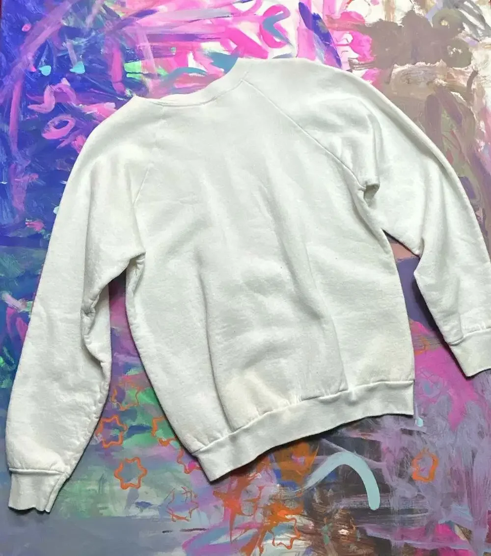 Vintage 1980s B-leg Gucci Logo Crewneck Sweatshirt White Size L